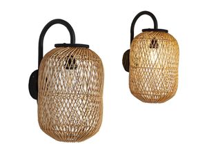 8435763136420 - Fijalo - Rattan-Wandleuchte auf E27 220-240V-Halterung 25 x 25 x 35 cm