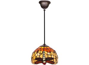 8435763146368 - Fijalo - Durchschnittliche Tiffany -Deckensuspension mit Kettendurchmesser 30 cm Virginia Lampenreihe nicht enthaltener Baugruppen erforderlich oder