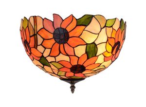 8435763148256 - Leuchte Deckenlampe mit Tiffany -Lampenschirm Durchmesser 30 cm Hexa -Glühbirnenserie nicht enthaltene Montage erforderlich