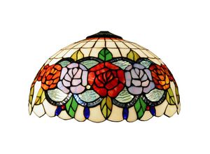 8435763149154 - Deckensuspension mit Ketten- und Lampenschirm Tiffany -Durchmesser 30 cm Rosa -Serie Glühbirne nicht inbegriffen Montage erforderlich Ja