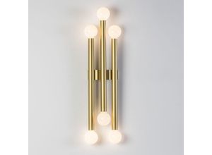 8435763152383 - Fijalo - Stehlampe 45x27x126 Glas   Goldmetallbeleuchtung   Tragen Sie alle Stile auf um dem Zuhause eine Note zu verleihen