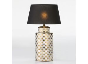 8435763154486 - Fijalo - Tischlampe 23x23x51 Gold   Schwarz -Keramik ohne Bildschirmbeleuchtung   Tischlampen für alle Stile um dem Haus eine Note zu verleihen