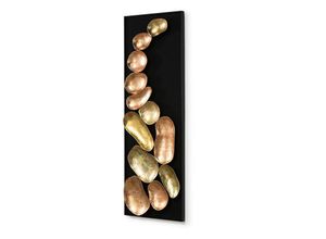 8435763158767 - Fijalo - Tabelle 30x8x90 Weißes Holz Gold transparente Acryl -Promotionen vertikale Dekoration für alle Stile um dem Haus eine Note zu verleihen