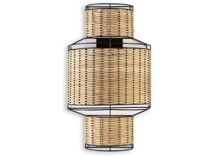 8435763161149 - Fijalo - Wandlicht 42x20x43 Black Metal   Natural Rattan Lighting   Wandleuchten für alle Stile um zu Hause eine Note zu verleihen