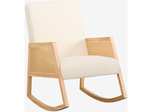 8435767532631 - Sklum - Tivisa Schaukelstuhl aus Rattan und Schaffell