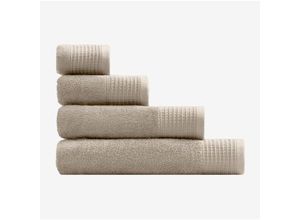 8435767539067 - Frottee-Baumwollhandtuch mit Claritone-Bordüre Braun Tapioca Duschtuch (70 x 140 cm) - Sklum