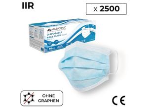 8436036559991 - 2500 Chirurgische IIR-Masken 010€ Stück Ohne Graphen 3 Schichten Einweg 50 Schachteln mit 50 Mobiclinic