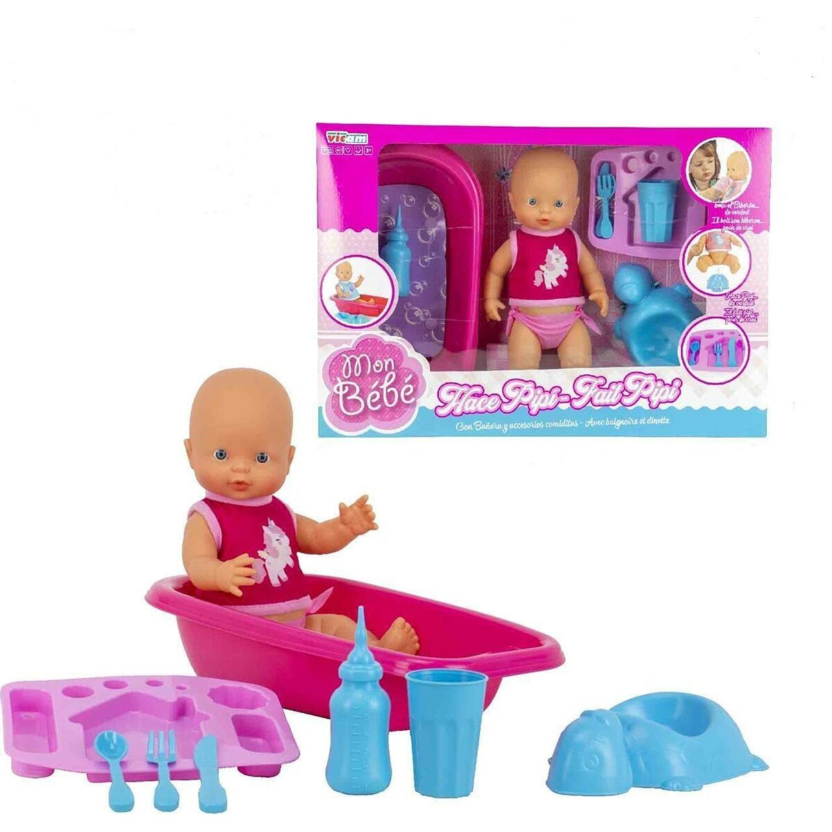 8436561392711 - Babypuppe Pipi Badewanne 40 x 13 x 58 cm