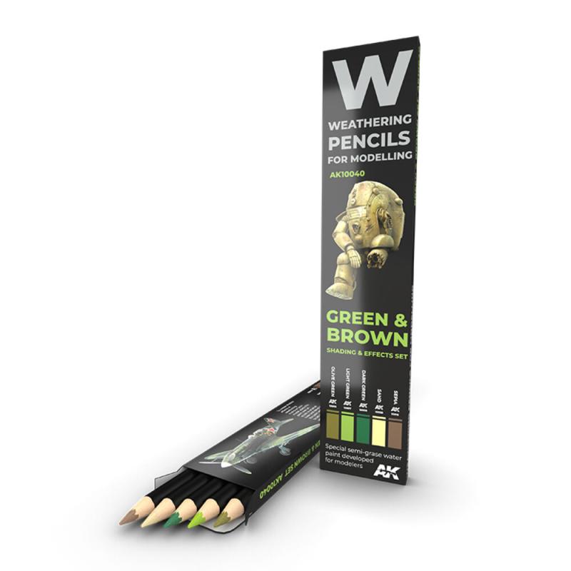 8436564929419 - Watercolor Pencil Set - GREEN AND BROWN CAMOUFLAGES SET