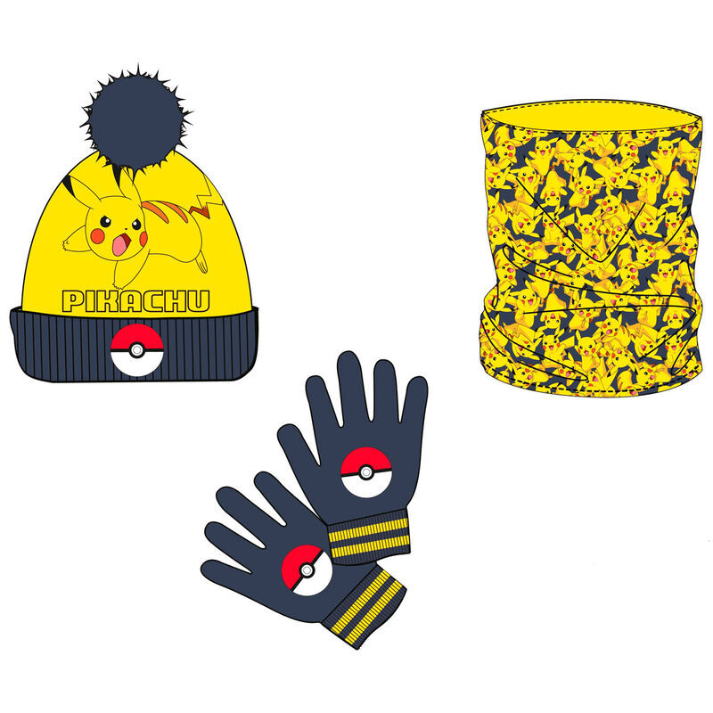 8436580114479 - SchalMütze und Handschuhe Pokémon Pikachu