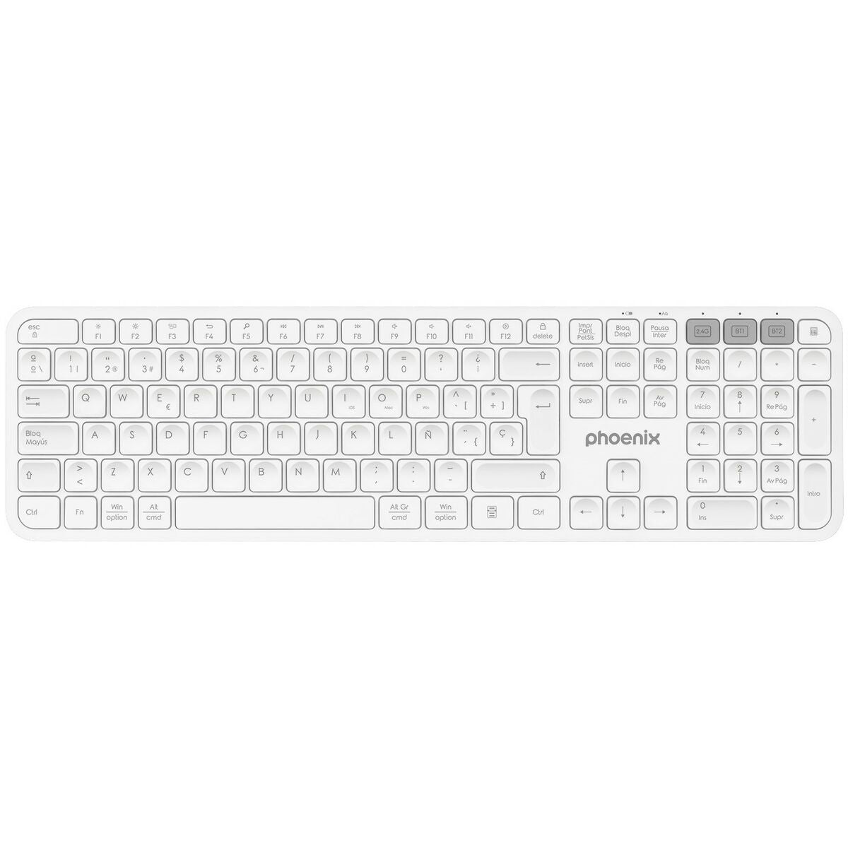 8436583236390 - Bluetooth-Tastatur K300 Weiß Qwerty Spanisch 8436583236390 - Bluetooth-Tastatur K300 Weiß Qwerty Spanisch