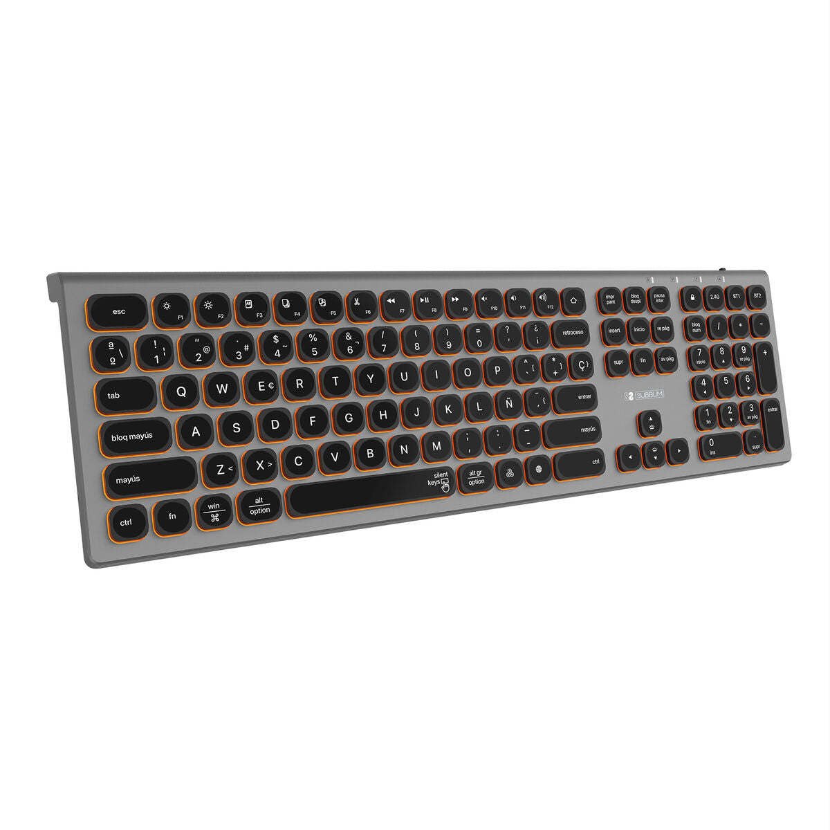 8436586742669 - Bluetooth-Tastatur SUBKB-3MIE310 Schwarz Grau Qwerty Spanisch