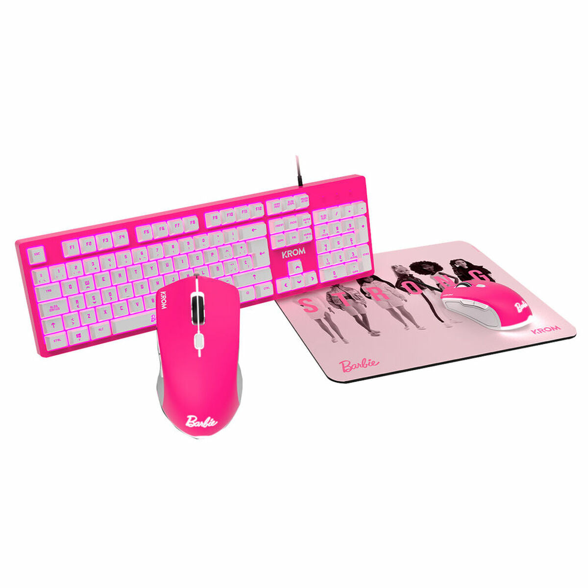 8436587972836 - Tastatur und Gaming Maus KANDY BARBIE Rosa QWERTY