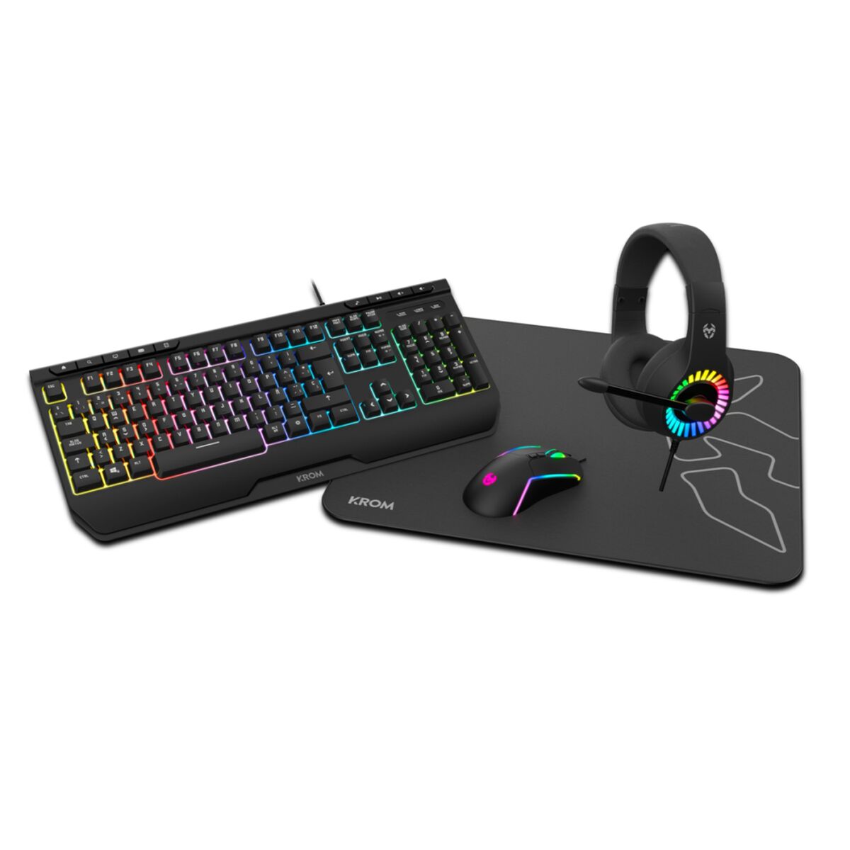 8436587973895 - Pack gaming Kenya Schwarz Qwerty Spanisch