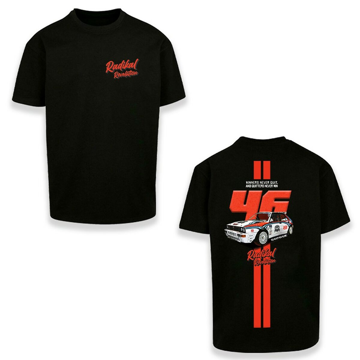 8437027625190 - Herren Kurzarm-T-Shirt WINNERS NEVER QUIT Schwarz M