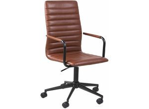 8438477629035 - Ebuy24 - Wips Bürostuhl mit Armlehne in cognac Farben im Vintagelook Kunstleder - Braun