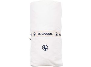 8445005627128 - El Ganso - Spannbettlaken (200 x 200 + 30 cm Klappe) 100 % Baumwolle 180 tc weiß gesticktes Logo