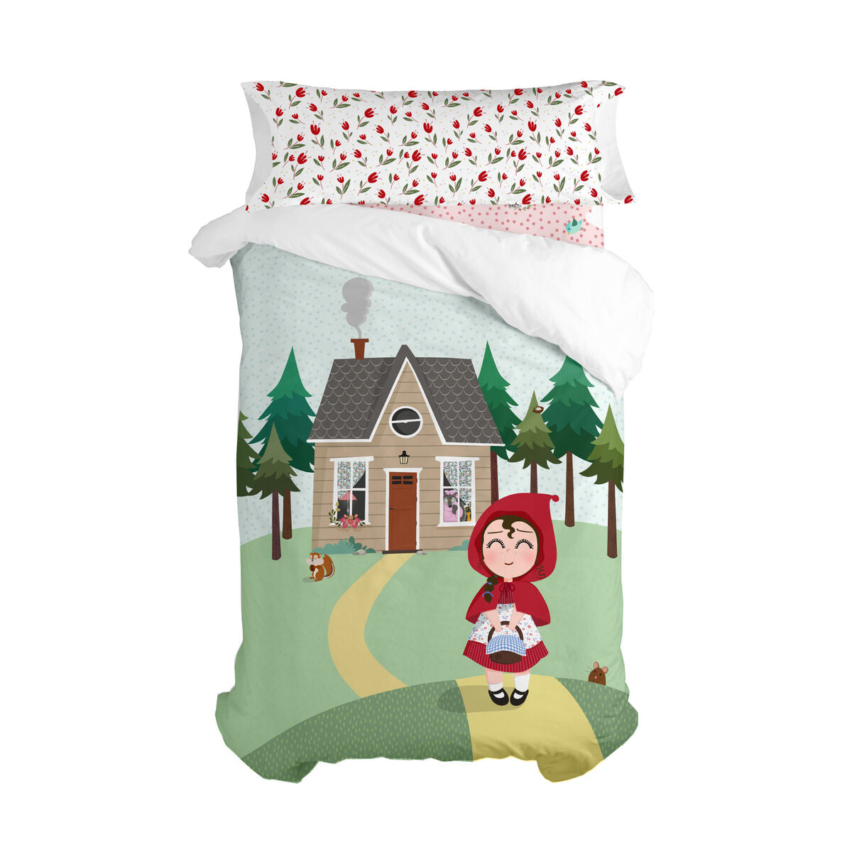 8445038213763 - Duvet cover set Mr Fox Red riding hood  Multicolour Single 2 Pieces