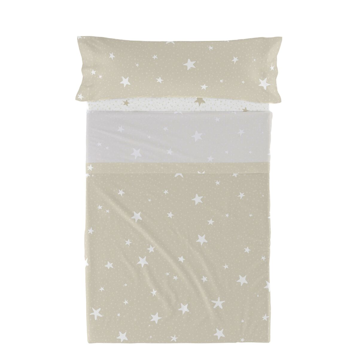 8445038249113 - Bettwäsche-Set Basic Kids Little star Beige Einzelmatratze 180 x 270 cm 2 Stücke