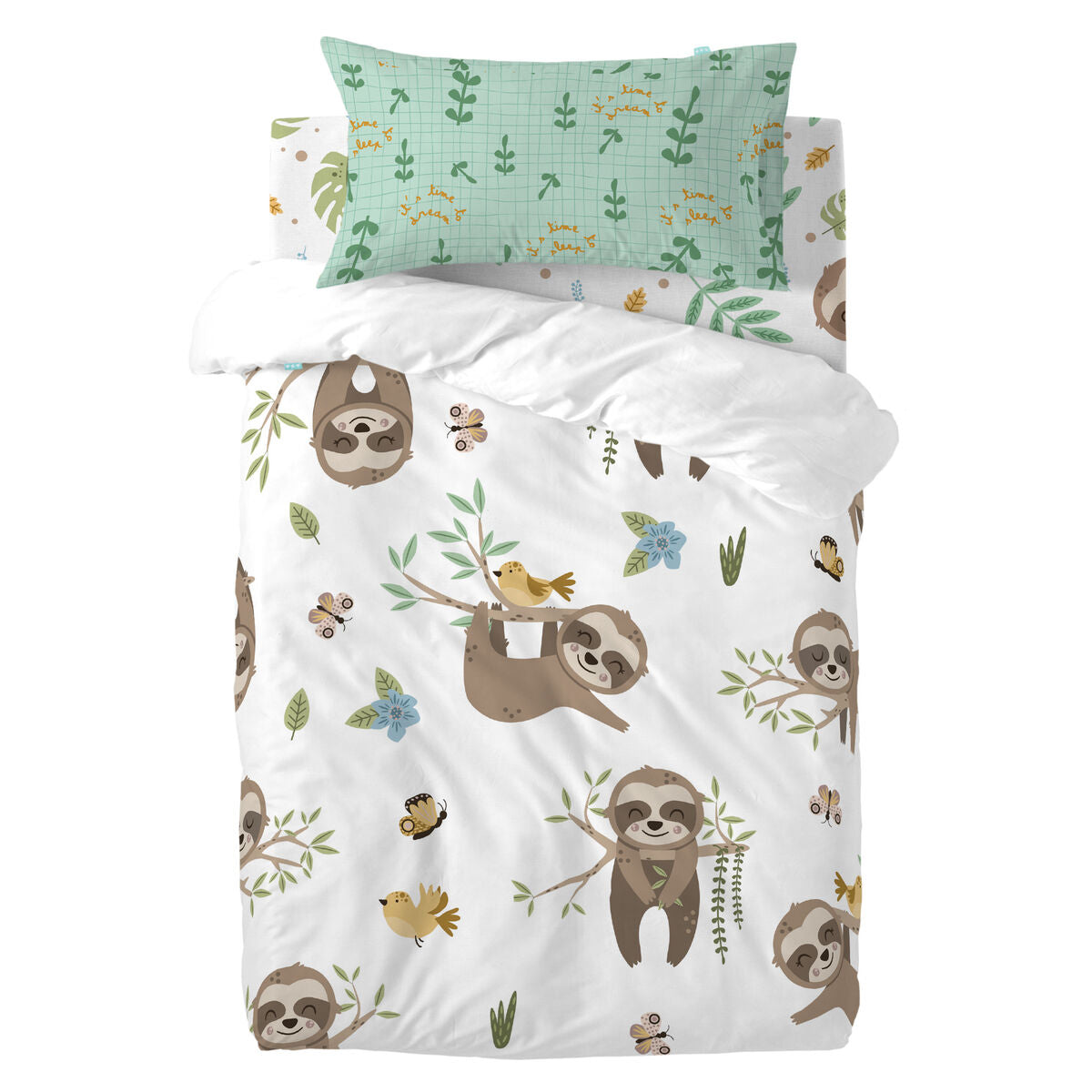 8445038266691 - Bettbezug-Set Moshi Moshi Happy Sloth Bunt Babybettchen 2 Stücke