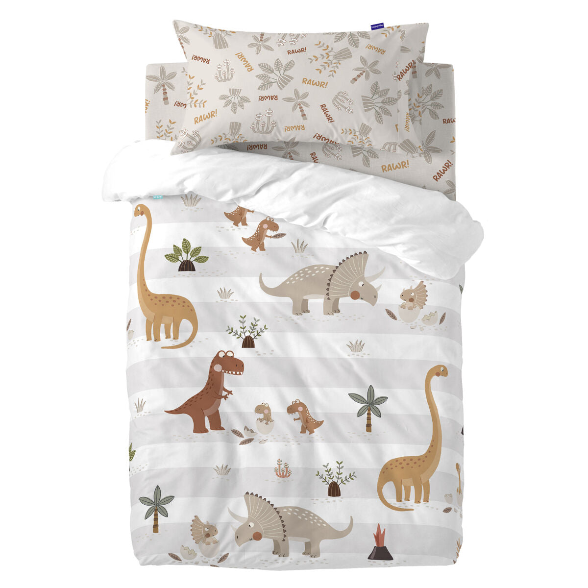 8445038292966 - Duvet cover set Moshi Moshi Dino Family Multicolour Baby Crib 2 Pieces