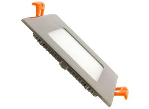 8445044016020 - Ledkia - LED-Deckeneinbauleuchte 6W Eckig SuperSlim Silber Schnitt 105x105 mm Warmes Weiß 2800K - 3200K 120º120 mm