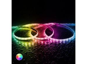 8445044017362 - Ledkia - Set LED-Streifen rgb 12V 60LED m 5m IP65 mit Fernbedinung Steuerung und Netzteil Schnitt alle 5cm rgb 120º5 m