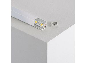 8445044021925 - Dreieckiges Aluminiumprofil für Ecke 2m für LED-Streifen bis 10mm Milchweisse Abdeckung