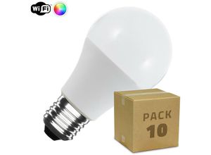 8445044022793 - Ledkia - 10er Pack LED-Glühbirnen E27 6W 806 lm A60 Smart WiFi rgbw Dimmbar rgbw 200º