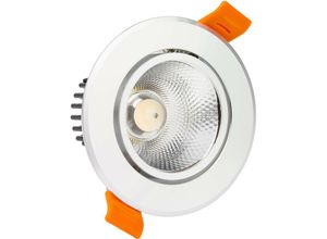 8445044025374 - Ledkia - LED-Downlight Strahler 12W cob Schwenkbar Rund Silber Schnitt ø 90 mm No Flicker 4000K Neutralweiß No Flicker