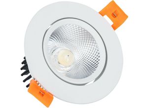 8445044025497 - LED-Downlight Strahler 7W COB Schwenkbar Rund Weiss Schnitt Ø 70 mm No Flicker NeutralweißNeutralweiß 4000K No Flicker