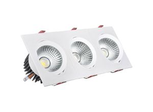 8445044025657 - Ledkia - LED-Downlight Strahler 30W Rechteckig Dreifach New Madison Schnitt 315x95 mm Warmes Weiß 3000K - 3200K 24°65 mm