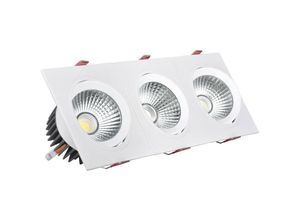 8445044025879 - Ledkia - LED-Downlight Strahler 15W Rechteckig Dreifach New Madison 15W Schnitt 255x75 mm Warmes Weiß 3000K - 3200K 24°55 mm