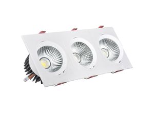 8445044025909 - Ledkia - LED-Downlight Strahler 45W Rechteckig Dreifach New Madison Schnitt 400x120 mm Neutrales Weiß 4000K - 4500K 24°65 mm