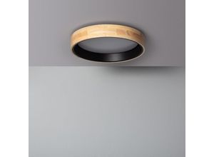 8445044033027 - Ledkia - LED-Deckenleuchte 20W Rund Holz Ø470 cct Wählbar Dari Schwarz