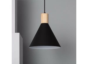 8445044034895 - Ledkia - Hängeleuchte aus Metall und Holz Arbat Schwarz250 mm