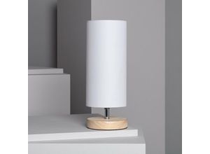 8445044038787 - Ledkia - Tischleuchte aus Holz und Stoff Roundi Haarle Weiß120 mm