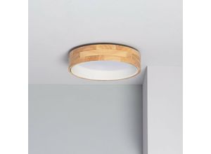 8445044039333 - Ledkia - LED-Deckenleuchte 15W Rund Holz Ø370 mm cct Wählbar Dari Auswählbar (Warm-Neutral-Kühl) Weiß