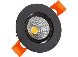 8445044039883 - Ledkia - LED-Downlight Strahler 3W cob Ausrichtbar Rund Schwarz Schnitt Ø55 mm CRI92 Expert Color No Flicker Warmes Weiß 2700K 45º65 mm