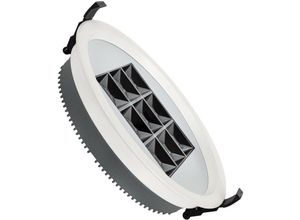 8445044040049 - Ledkia - LED-Downlight Strahler 30W Rund (UGR17) Weiss Schnitt ø 205 mm WarmweißWarmweiß 3000K