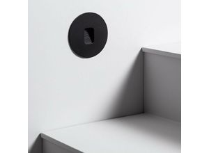 8445044042487 - LED-Wandeinbauleuchte Aussen 2W Rund Schwarz Grasset NeutralweißNeutralweiß 4000K Schwarz