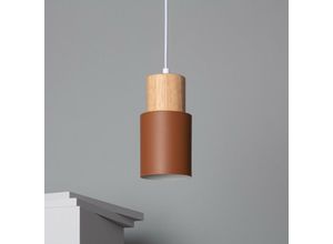 8445044043217 - Ledkia - Hängeleuchte Metall und Holz Kidonge Braun100 mm