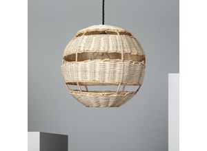 8445044044399 - Ledkia - Hängeleuchte Rattan Bulang Ø300 mm Schwarz geflochten