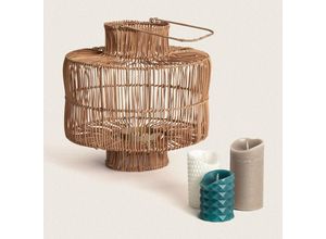 8445044045075 - Iluzzia - Tischleuchte Rattan Masái Ohne Kerze