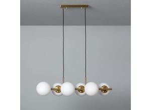 8445044046386 - Efectoled - Hängeleuchte Metall und Glas Moonlight Brass 6 Spots Gold