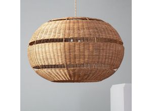 8445044049356 - Iluzzia - Hängeleuchte Rattan Oblate Bulang Ø800 mm Natürlich - Geflochten