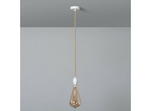 8445044049783 - Ledkia - Halterung mit Lampenfassung für Hängeleuchten mit Texilkabel Natur und Weiss Natürlich