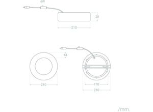 8445044053476 - LED-Deckenleuchte 18W Rund Aluminium Ø210mm Slim CCT Wählbar Galán SwitchDimm Grau