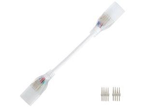 8445044061723 - Ledkia - Verbindungskabel für LED-Streifen Neon 11 Wm rgb 220V ac 60 LED m halbrund 180º IP67 nach Mass Schnitt alle 100 cm Weiß220 mm