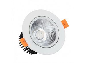 8445044063277 - Ledkia - LED-Downlight Strahler 12W Dimmbar cob Schwenkbar Rund (UGR19) Weiss Ausschnitt ø 90 mm Warmes Weiß 2700K 60º100 mm